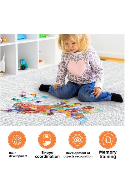 kutuTR Dinosaur Series Vip Puzzle - Notpa Color, Wooden Box, 3 202 Pieces, Ages +5 and Adults