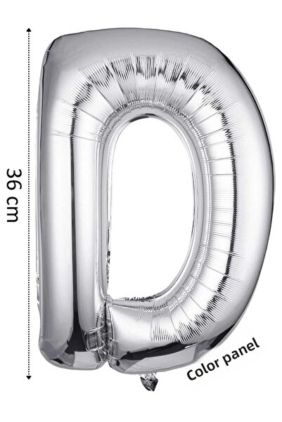 renk party Foil Balloon Letter D Helium Balloon 36 cm Silver Color - Letter D...