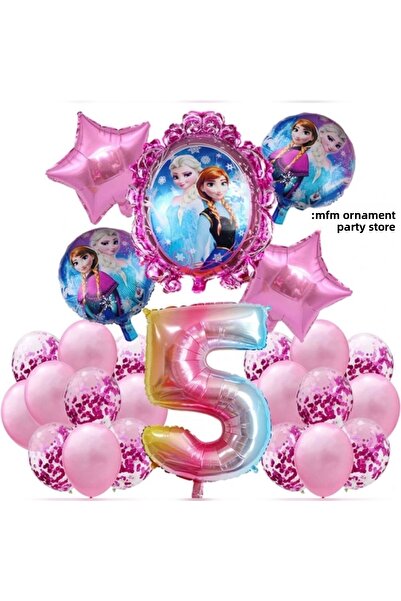 MFM Set de baloane din folie pentru ziua de naștere, cu numărul 5, cu tema Fr...