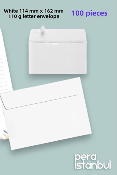 Pera İstanbul 100 Pcs 114X162 mm White Invitation Luxury Greeting Card Letter...