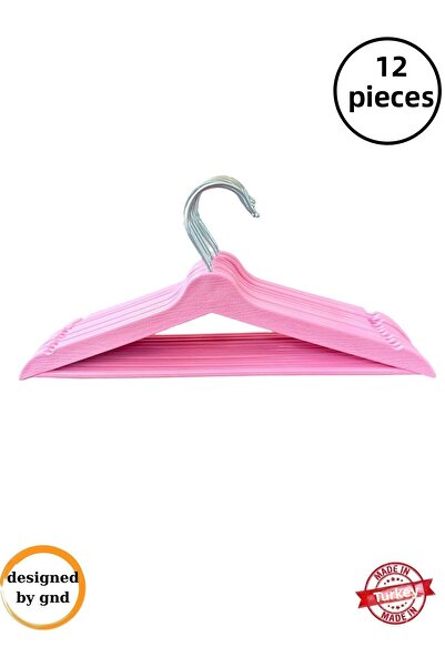 BabyLondy 12 Pieces of Children's and Baby's Dresses - Closet Organizer, Pink Hanger