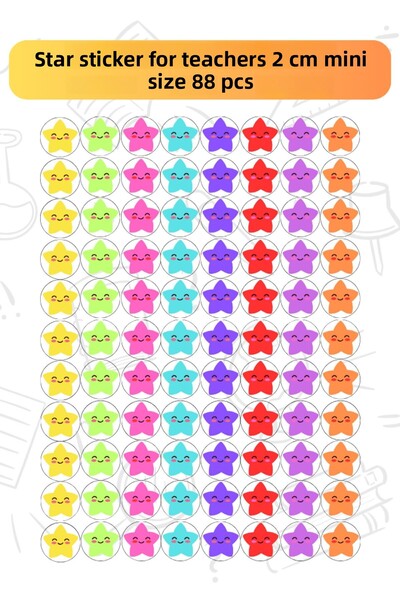 anka design Star Sticker - 88Pcs Star Sticker for Teachers, 2cm Assorted Color