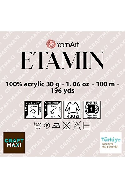 Yarnart Etamın - Embroidery and Hand Knitting Thread Olive Green-444