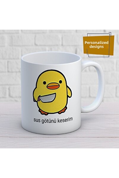 Bellingham+Stanley Funny Chick Replica Printed Mug, White, Fun and Stylish De...