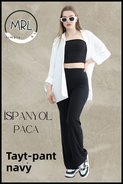 missmaral Women's Recovery Tights Trousers Flared Leg Lycra Stretchy Diver Dark Purple 1040