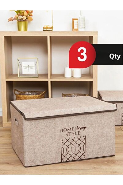 Smyak Mega Plus Cutie cu capac din fetru 57x41x31 CM 3 BUC