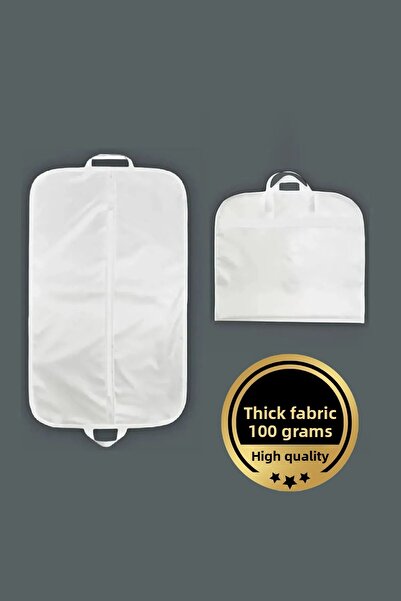 Paris Home Κάλυμμα κοστουμιού, ρούχα, θήκη μεταφοράς φορέματος, με λαβές Gamboç White 100 gr, Clothes Bag