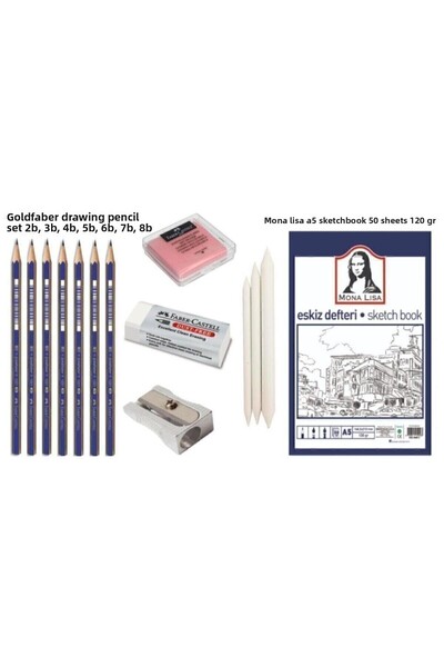 ranaofis Set de desen pentru desen cu creion cu caiet de schițe A5, 12 piese