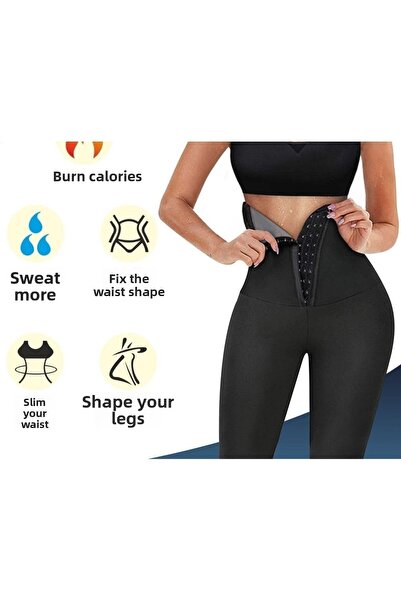Sh Mağazacılık Slimming Body Shaping Gathering Extra Sweating Thermal Leggings with Thermal Agraphy Clasp