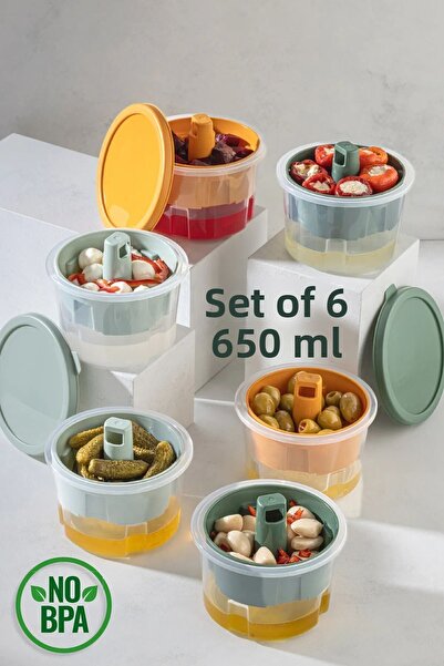 Vienev 6 Pieces Mini Olive Pickle Cheese Storage Container Breakfast Presentation Bowl