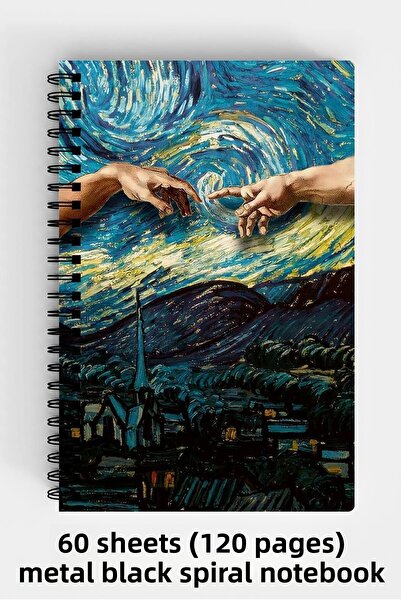 Anime Marketi Van Gogh Theme Design A5 Spiral Hard Cover Notebook 120 Sheets