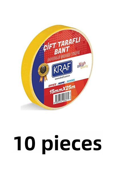 KRAF 10 Pieces 15 mm X 25 Meter Double Sided Tape