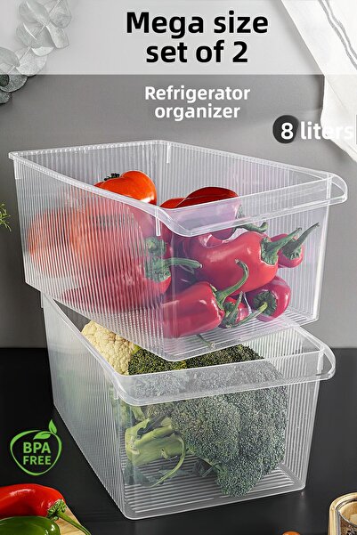 Meleni Home 2 buc Organizator pentru frigider în interiorul dulapului - Coș o...