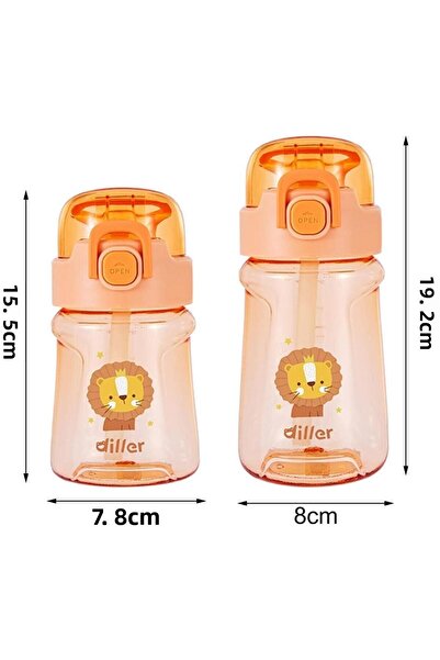 DILLER Orange Bee Tritan Water Bottle - With Straw, 550ml