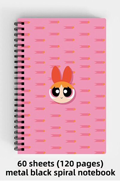 Anime Marketi دفتر Powerpuff Girls Blossom Design A5 ذو غلاف صلب حلزوني 120 ورقة