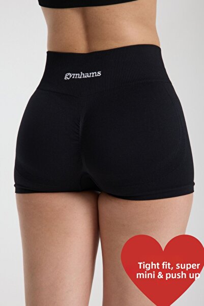 gymhams Μαύρο Extra Mini σορτς με κορδόνι