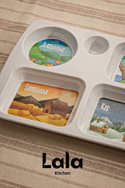 Lala Mutfak Educational Children's Plate (29X18 cm) with Bpa Liver and Durable