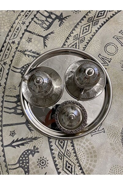 Erişim Bakırhanem Sebe Home Nickelled Copper Grape Patterned 2-Piece Cup Set