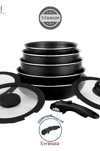 Leggno Evrekala Handle Pan - Pot Set Leggno Nesting with Removable Handle Full Special Set Titanium