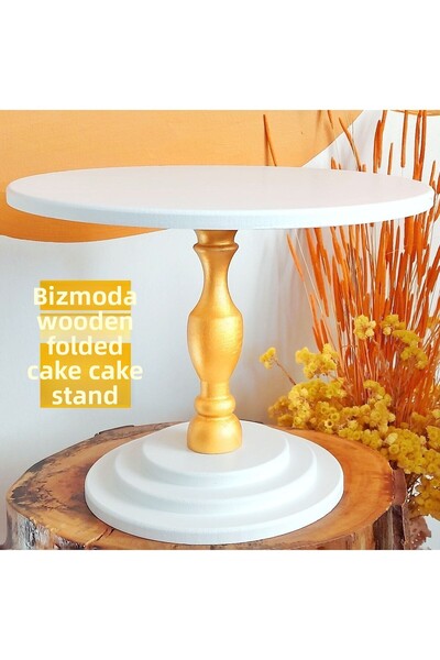 bizizmoda Cake Stand Wooden Leg Folded Presentation Serving Stand Cake Cake Stand Organizer