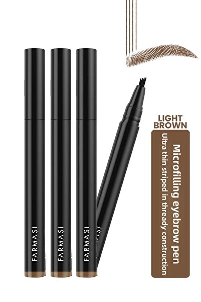 Farmasi قلم حواجب ميكروفيلينج مكون من 3 قطع باللون البني الفاتح