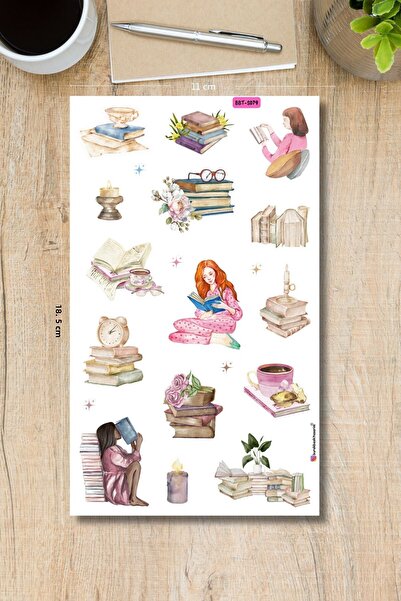 Burak Baskı Tasarım Book Reading Time and Planner Sticker - Bullet Journal, S...