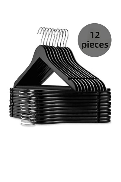 Çavdar Group 12 قطعة من شماعات الملابس ذات المظهر الخشبي، مقبض معدني بلاستيكي...