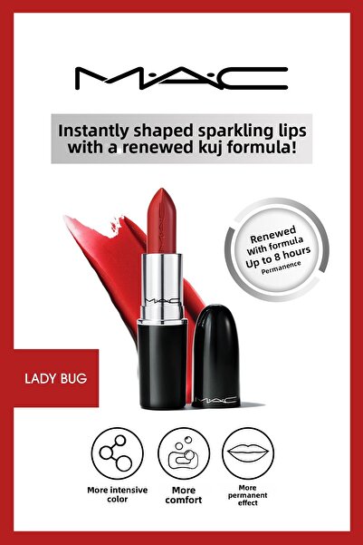M.A.C Lady Bug 3G - أحمر شفاه Lustreglass شفاف لامع، سهل الاستخدام