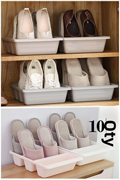Bayev Roma 3 Compartment 10 Pieces Shoes Slippers - Vertical Ramp Organizer Box