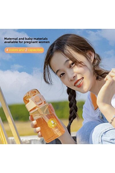 DILLER Orange Bee Tritan Water Bottle - With Straw, 550ml