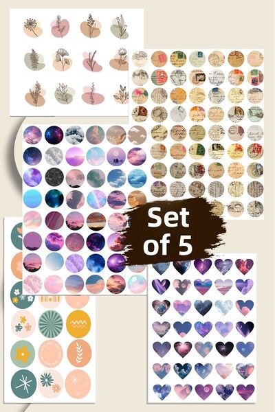 LiyaCraft Σετ αυτοκόλλητων Bohemian 175 τεμαχίων - Κατάλληλο σετ για Planner ...