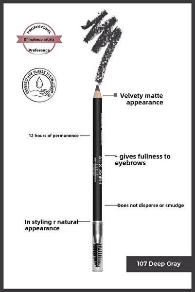 Alix Avien Fırçalı Yumuşak Uçlu Belirginleştirici Gri Kaş Kalemi-eyebrow Expe...