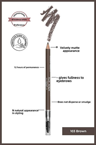 Alix Avien Fırçalı Yumuşak Uçlu Belirginleştirici Kahverengi Kaş Kalemi-eyebr...