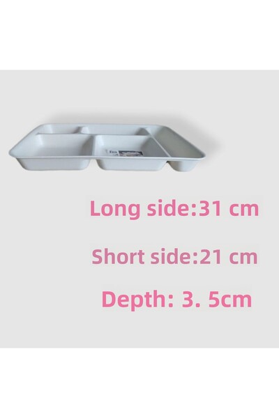 ÖZCAN TİCARET PAZARLAMA Rectangular 5 Compartment Breakfast and Diet Plate 21 X 30 Bpa Free Pink 1 Modern Plastic Serving Tab