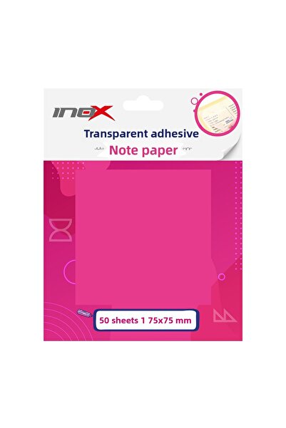 VİVA İnox Transparent Adhesive Note Paper 75X75 Pink 50's