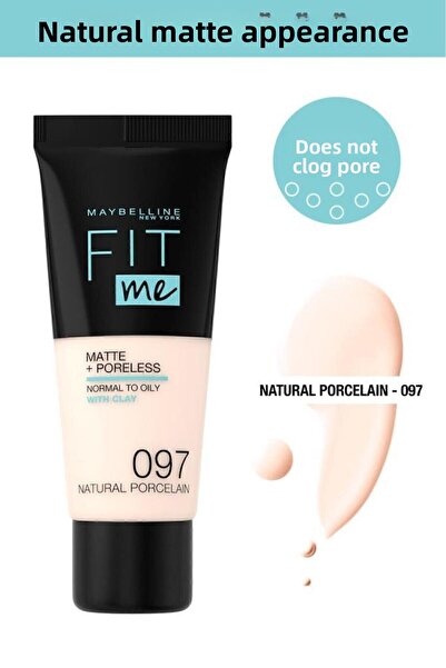 Maybelline New York Fit Me Matte Poreless Foundation - 97 Natural Porcelain