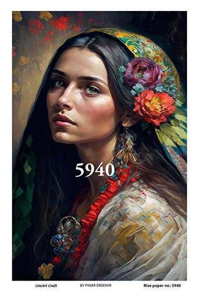 LİNEART موديل 5940 للنساء - لوحة زخرفية نحاسية منقوشة مقاس 30x42