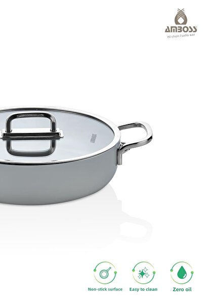 Amboss Sera Nova Ceramic Fireproof Non-Stick Flat Pot 24 cm – Gray