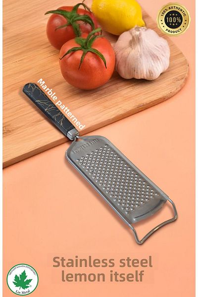 linmetal Luxury Stainless Steel Grater, Cheese Lemon Garlic Grater, Hand Grater, Marble Pattern Hand Grater