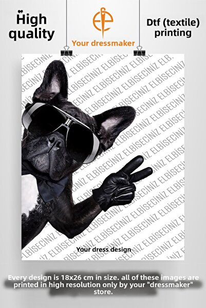 VİZYON İKRA طباعة نسيج DTF مميزة تحت عنوان "CUTE DOG". يمكن لصقه بسهولة بالكي