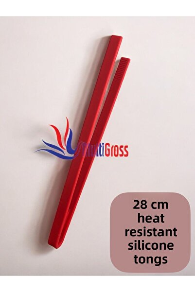 Multiamo Hard Tip Heat Resistant Fireproof Non-Stick Silicone 28 cm Tongs