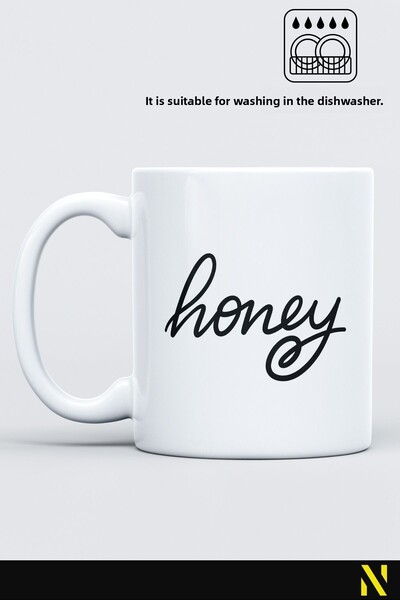 nilizma Honey Printed Porcelain Mug Cup Mug 330 Ml