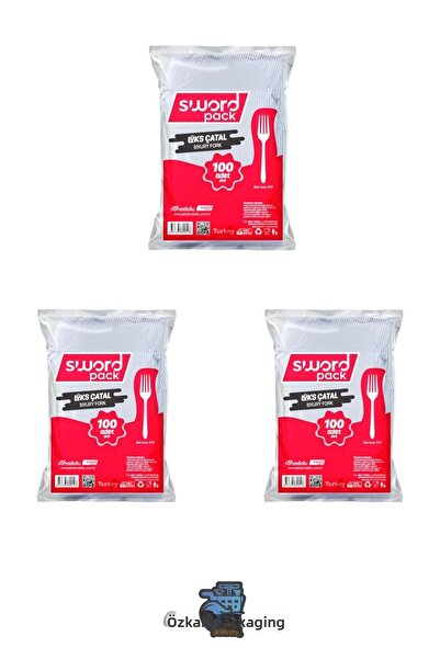 Özkan Ambalaj Temizlik 300 قطعة 3 عبوات فاخرة (سميكة) من البلاستيك الأبيض الش...