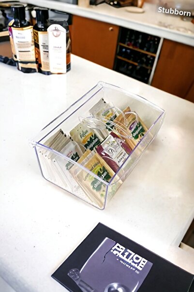 AHİR TİCARET Detachable 6-Compartment Transparent Lid Tea-Jewelry Box