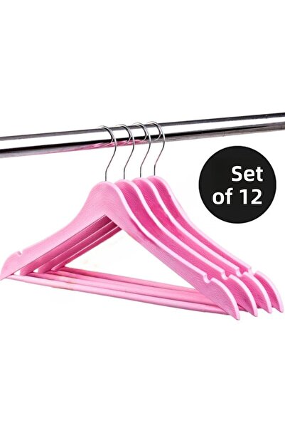 Beray طقم ملابس وملابس بلاستيك ذو مظهر خشبي وردي 12 قطعة - جودة