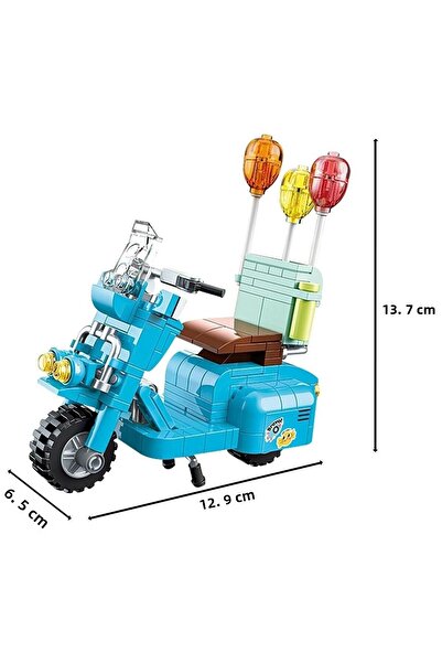 hak-iş oyuncak Motorcycle Lego Building Toy with Balloons