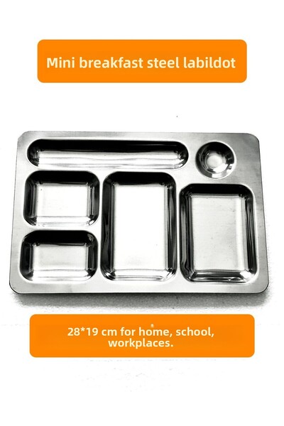 Becenhouse 1 Piece Stainless Steel Breakfast Picnic Table D'Hôte 28*19 cm Mini Metal Table D'Hôte