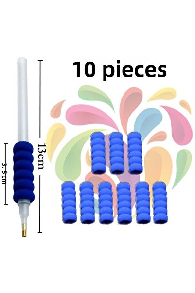 Movas Sanat حامل إصبع إسفنجي باللون الأزرق الداكن - 10 عبوات من ملحقات القلم |   لوحة أحجية الفسيفساء