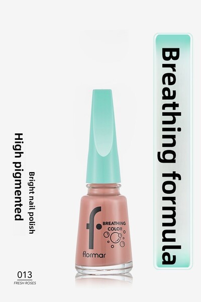 Flormar طلاء أظافر لامع قابل للتنفس - 013 فريش روزز لون قابل للتنفس للأظافر - 8682536054171