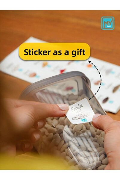 MYBOX 12-Piece Food and Pulses Storage Set - Square Pattern, Leak Proof Cover, 1200 ml Capacity